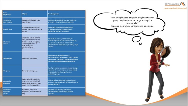Prezentacja szkoleniowa BHP ergonomia pracy przy komputerze – materiały dla prowadzącego