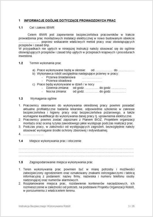 IBWR instalacje elektryczne – planowanie i analiza zagrożeń