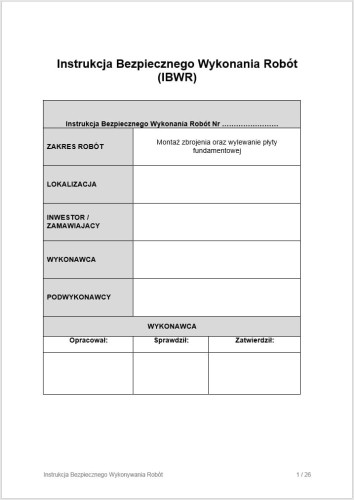 Instrukcja IBWR fundamenty – montaż zbrojenia i wylewanie betonu