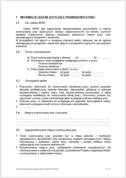 IBWR instalacje technologiczne – izolacje i organizacja prac