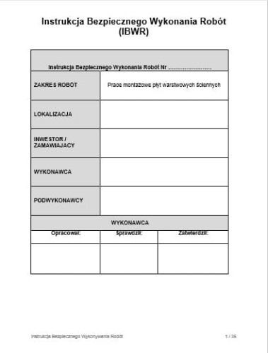 Instrukcja IBWR płyty warstwowe – bezpieczeństwo pracy na budowie