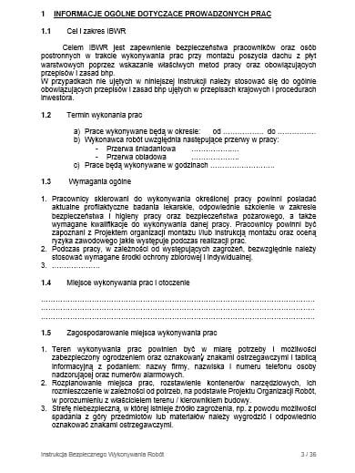 IBWR poszycie dachu dokument – bezpieczeństwo prac dekarskich