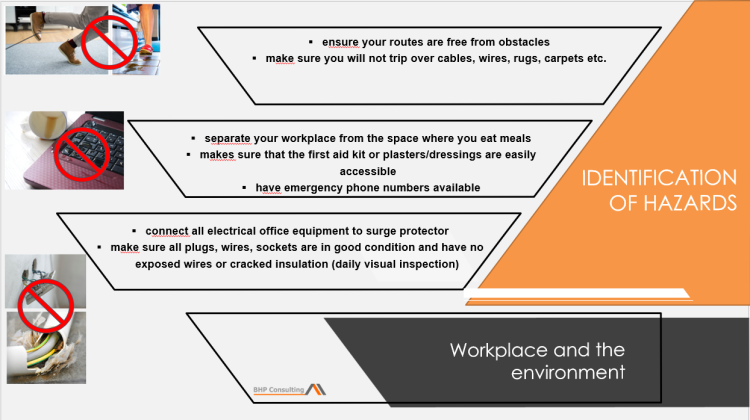 Remote work health and safety presentation – office work environment training