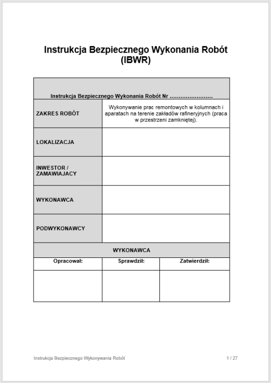 Instrukcja IBWR dźwig – organizacja pracy i bezpieczeństwo