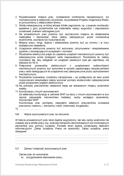 Podnoszenie ładunków z uwzględnieniem zasad BHP – IBWR prace dźwigowe dokument