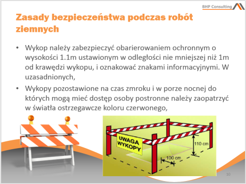 Prezentacja szkoleniowa wykopy – zagrożenia i bezpieczeństwo robót ziemnych