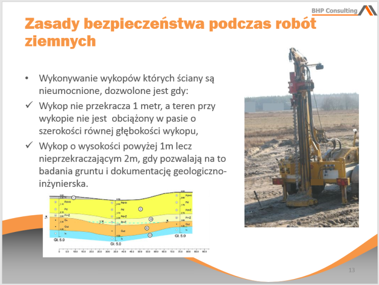 Roboty ziemne BHP prezentacja – prace w wykopach i zabezpieczenia