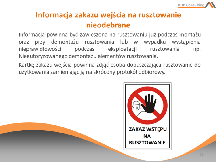 Prezentacja do szkolenia BHP rusztowania dla pracowników budowlanych
