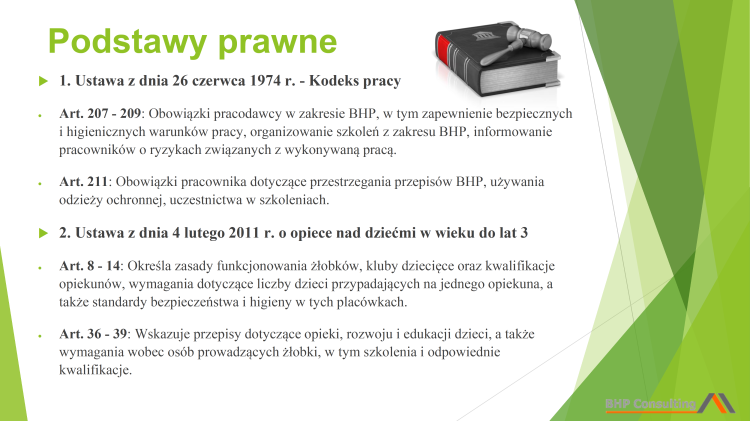 Szkolenie BHP opiekunka żłobek prezentacja PowerPoint dla pracowników