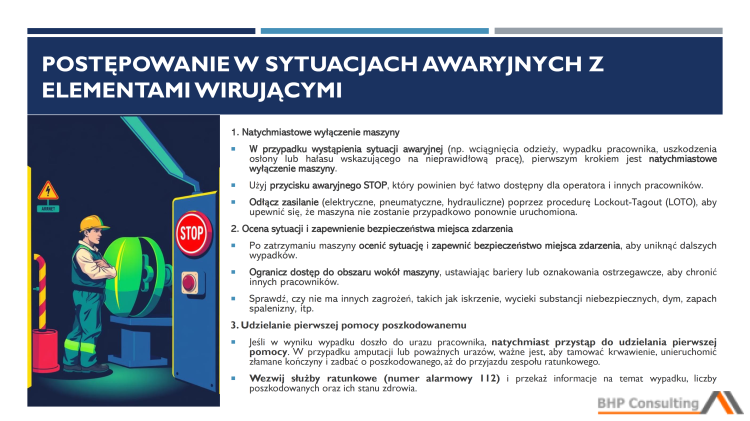 Szkolenie BHP elementy wirujące prezentacja PowerPoint dla pracowników