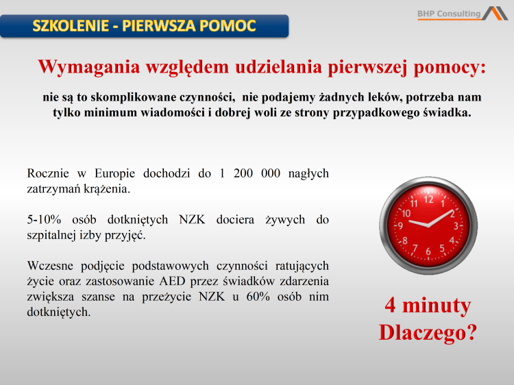Pierwsza pomoc BHP prezentacja – materiały szkoleniowe PowerPoint