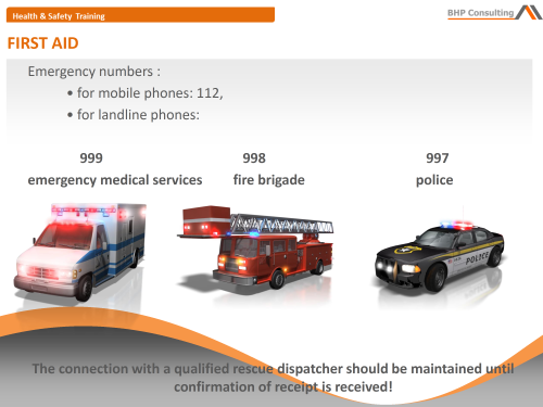 First aid training slides – workplace emergency procedures and safety