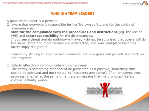 HSE training for supervisors – roles and responsibilities presentation