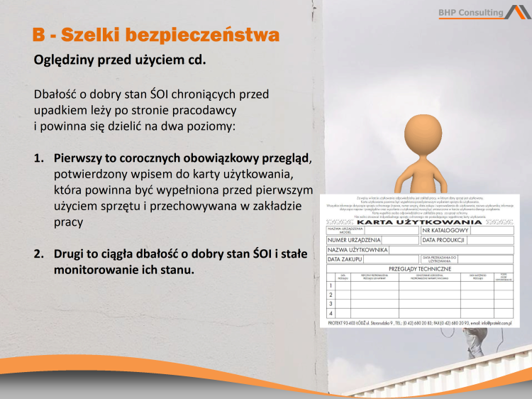 Szkolenie praca na wysokości prezentacja PowerPoint – sprzęt ochronny