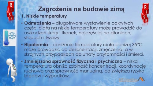 Prezentacja szkoleniowa praca w niskiej temperaturze – zagrożenia i profilaktyka