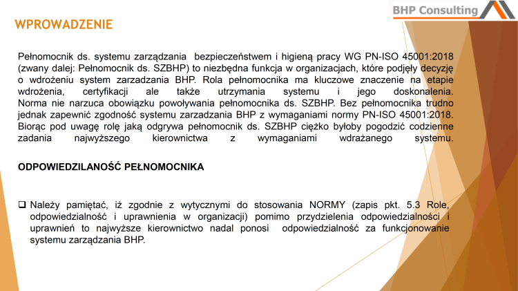 Prezentacja szkoleniowa ISO 45001 BHP – materiały do szkolenia pełnomocnika