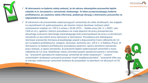 Prezentacja szkoleniowa BHP kierowanie pojazdami służbowymi – materiały do szkolenia