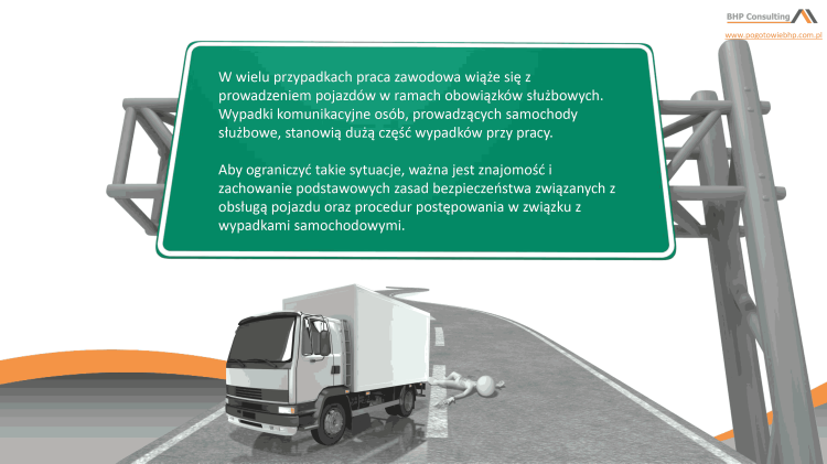 Gotowa prezentacja BHP bezpieczeństwo na drodze dla pracowników korzystających z pojazdów