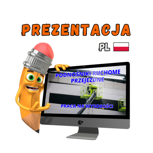 Prezentacja BHP podnośniki ruchome przejezdne PowerPoint – praca na wysokości