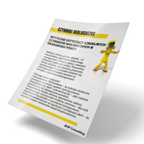Czynniki biologiczne w środowisku pracy, wytyczne BHP
