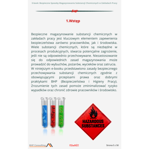 Substancje niebezpieczne przechowywanie zasady i procedury