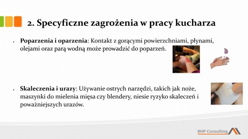 Prezentacja szkoleniowa kuchnia BHP – zagrożenia i bezpieczeństwo pracy