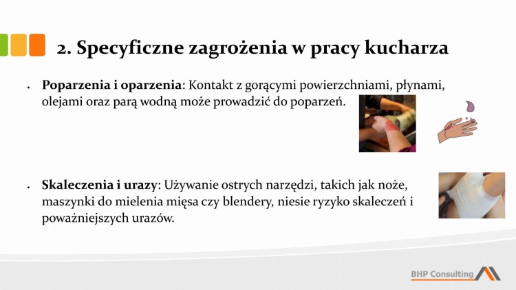 Prezentacja szkoleniowa kuchnia BHP – zagrożenia i bezpieczeństwo pracy