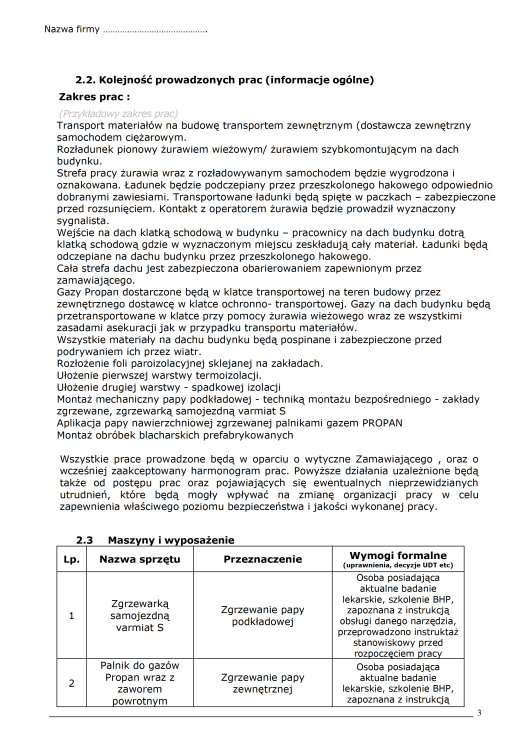 IBWR dach dokument – praca z ogniem i zagrożenie pożarowe