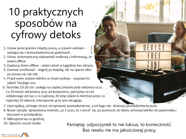 Prezentacja BHP praca zdalna – zdrowie psychiczne i work life balance