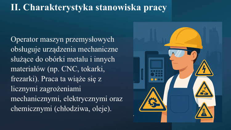 Operator CNC BHP prezentacja – bezpieczeństwo pracy przy maszynach