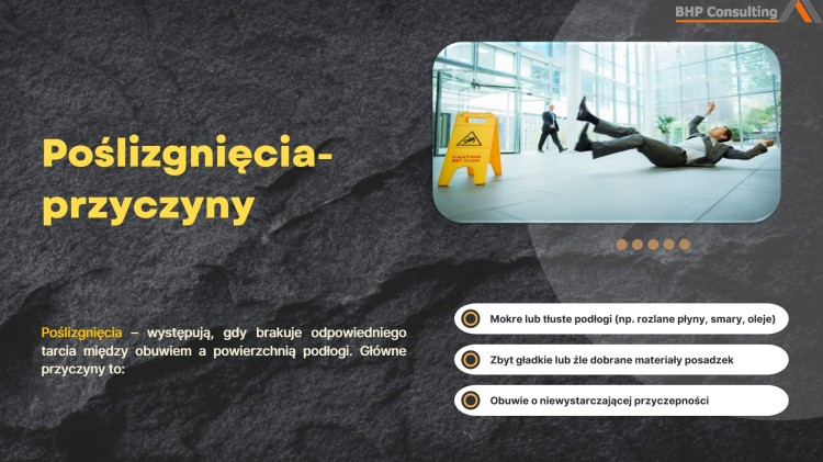 Potknięcia i upadki BHP prezentacja – bezpieczeństwo w miejscu pracy